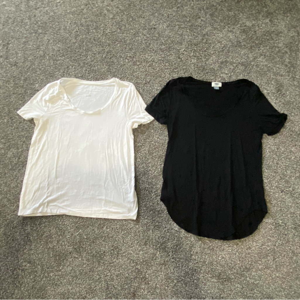Two Basic TShirts Black And White
